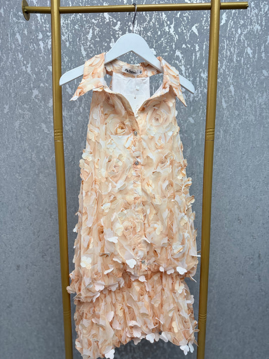 Floral Mini Dress with Elegant Buttons