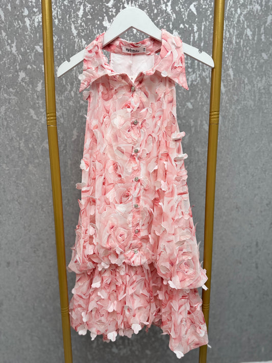 Floral Mini Dress with Elegant Buttons