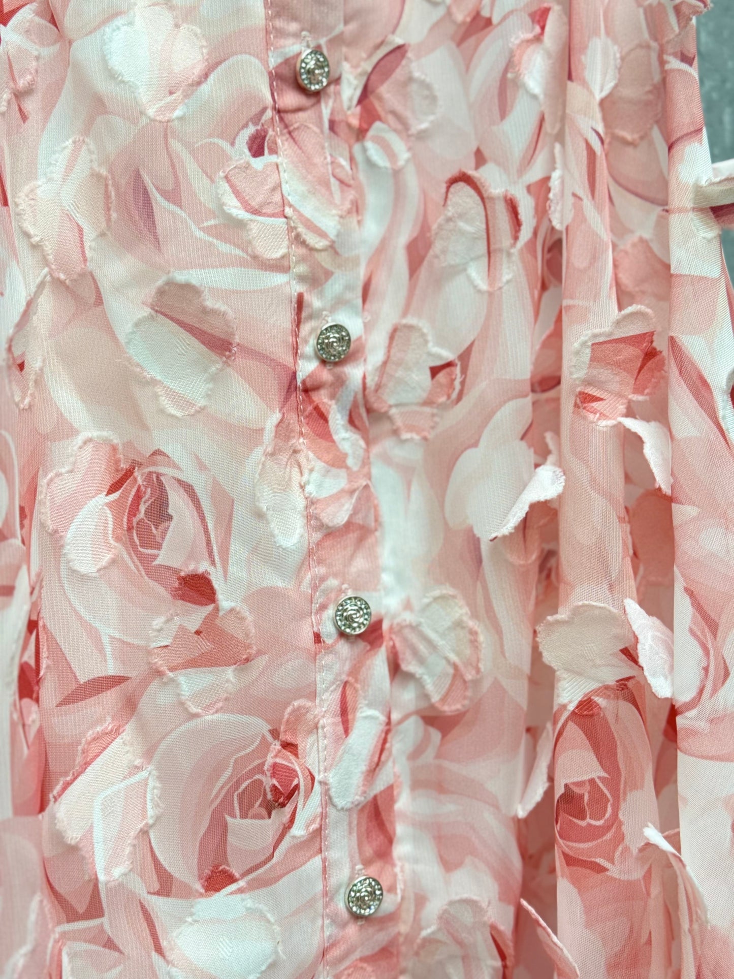 Floral Mini Dress with Elegant Buttons