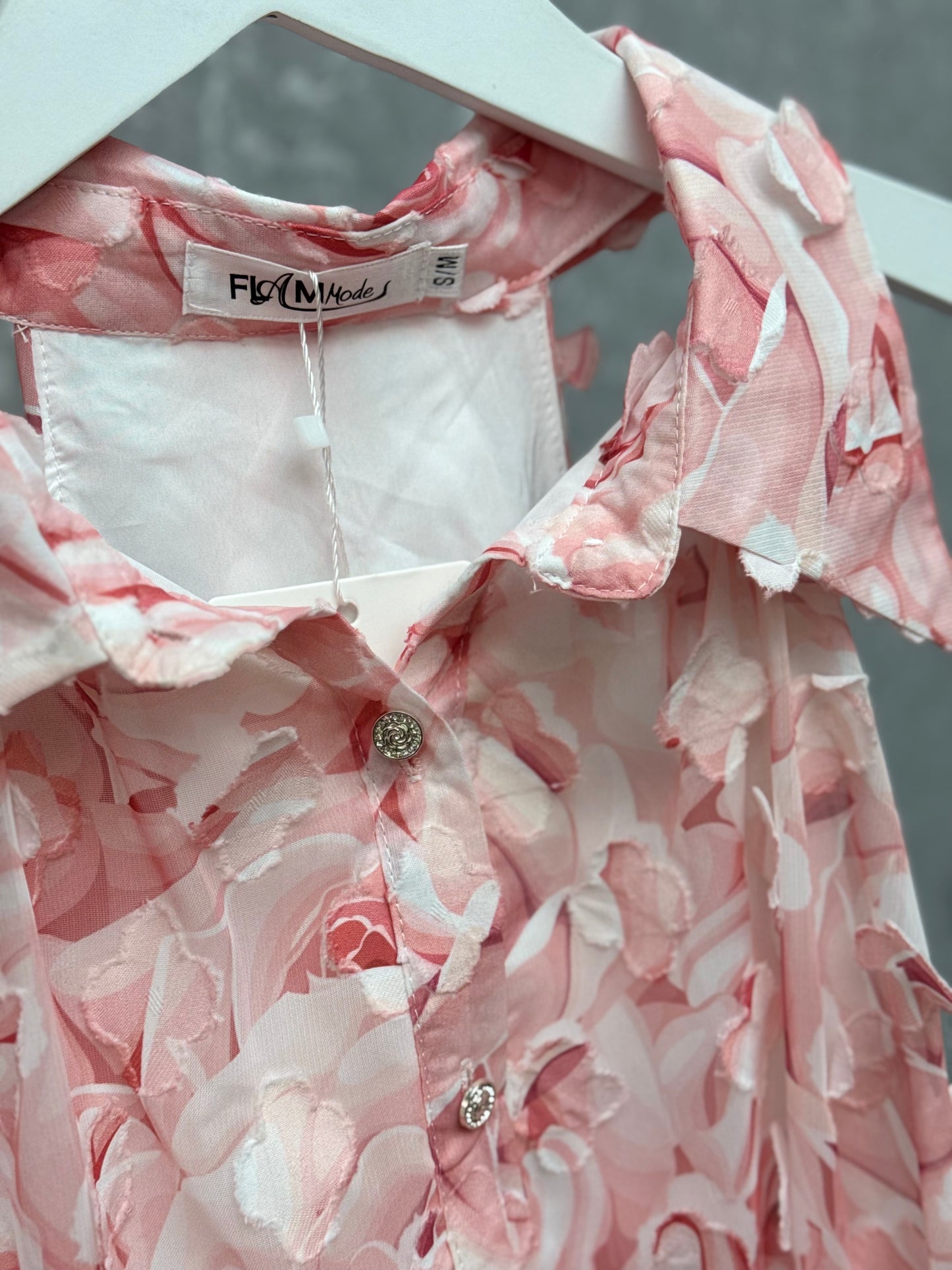 Floral Mini Dress with Elegant Buttons