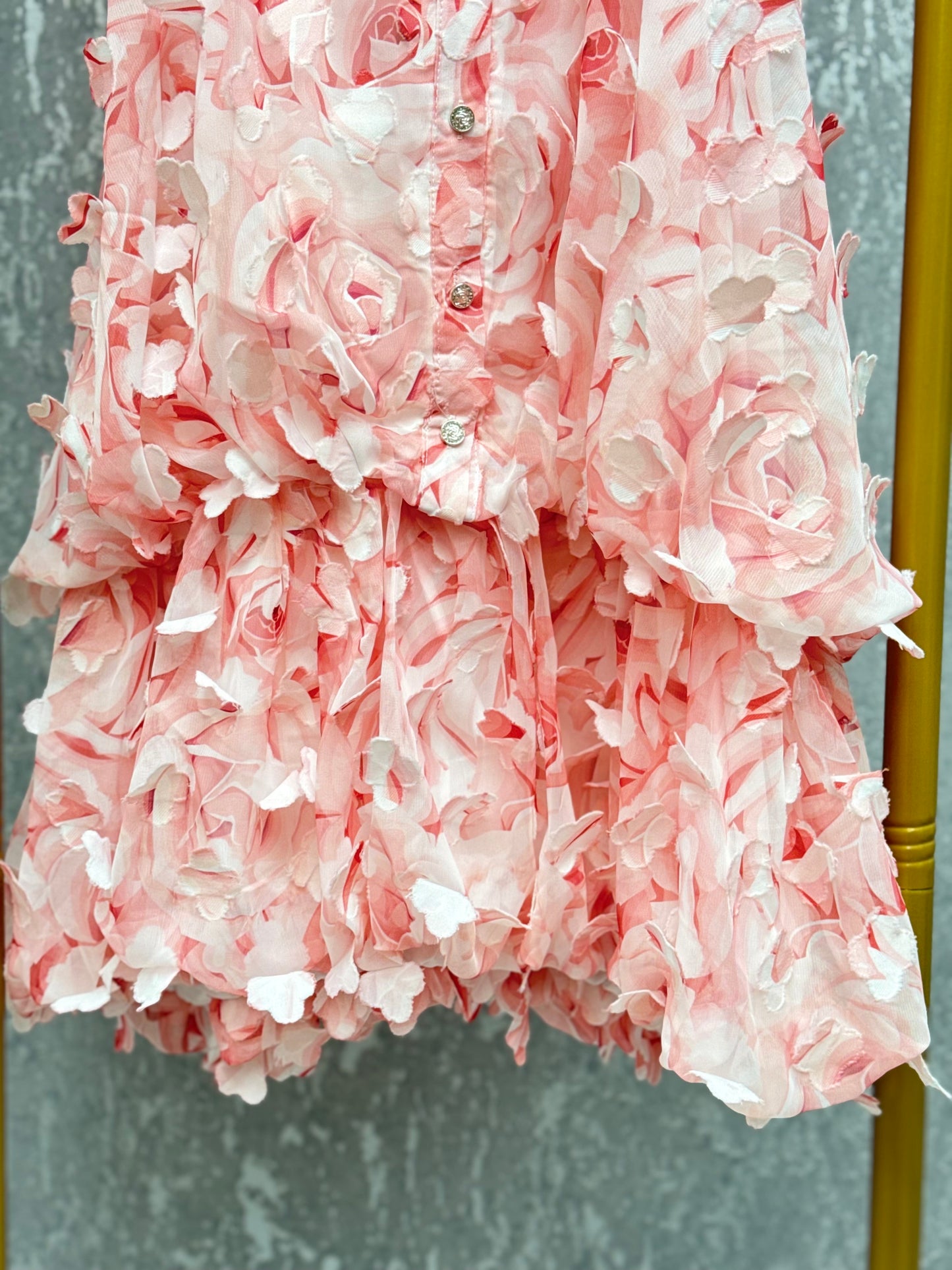 Floral Mini Dress with Elegant Buttons